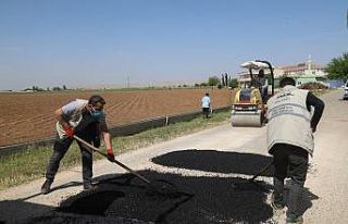 Eyyübiye kırsalında yol yapım çalışmaları...