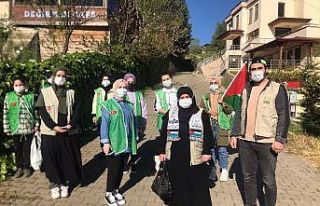 Filistinli Müslümanlara konvoy ile destek verdiler
