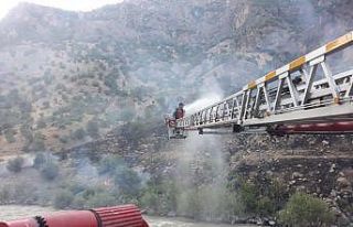 Hakkari’de ağaçlık alanda yangın