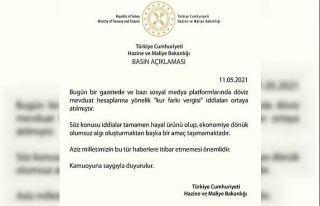 Hazine ve Maliye Bakanlığı: "Kur farkı vergisi...