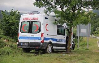 Hükümlü taşıyan ambulans kaza yaptı