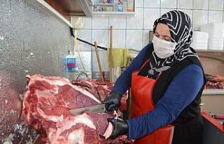 İlçenin tek kadın kasabı