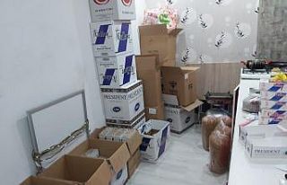 İş yerine şok baskında çok sayıda kaçak tütün...
