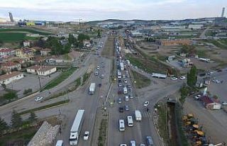 Kahramankazan-Ankara karayolundaki genişletme çalışmaları...
