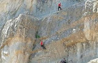 Kahramanmaraş’ta kayalıkta mahsur kalan hayvanları...