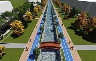 Kanal İnegöl’de istinat duvarı çalışmaları...