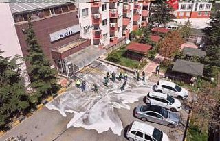 Keçiören’deki hastanelerin temizlik çalışmaları...