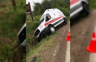 Kontrolden çıkan ambulans kaza yaptı