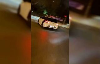 Küçükçekmece’de drift atan maganda kamerada