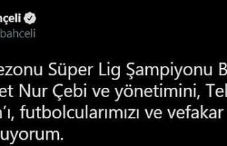 MHP lideri Bahçeli, şampiyon Beşiktaş’ı kutladı