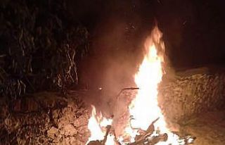 Motosiklet cayır cayır yandı