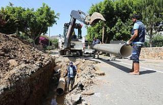 MUSKİ ekiplerinden Gümüşlük’te gece mesaisi