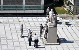 Otopark çalışmasının ardından Atatürk büstü...