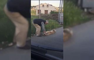 (Özel) Sarıyer’de bağladığı köpeği sürükleyerek...