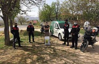 Polisler sokak kısıtlamasında hayvanları besledi