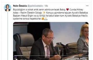 Rasim Öztekin’in Adı Alibey (Cunda) Adası’nda...