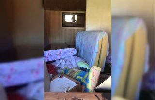 Rize’de aç kalan ayı evin altını üstüne getirdi