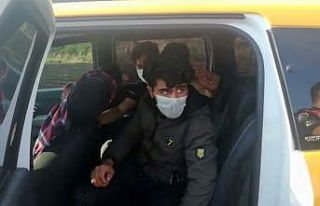 Taksiyle göçmen kaçakçılığı yapan 2 kişi...