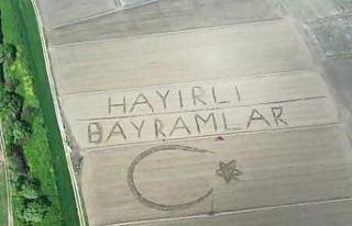 Tarlasına traktörüyle ’hayırlı bayramlar’...