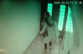 Teknolojik alet hırsızı kadın kamerada