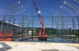 Tenis kortu inşattı hızla devam ediyor