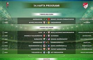 TFF 1. Lig 34. hafta programı açıklandı