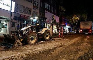 Trabzon’da kent merkezindeki alt yapı çalışmalarında...