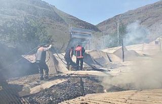 Yangın, bitişik eve de zarar verdi