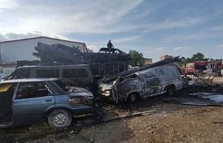 Yedi emin otoparkını alevler sardı