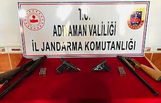 Adıyaman’da tabanca ve tüfek ele geçirildi