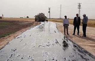 Akçakale kırsalında ilk asfalt çalışması başladı