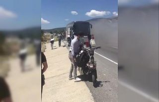 Alev alan otobüste can pazarı
