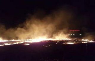 Anız yangını yerleşim alanına ulaşmadan söndürüldü