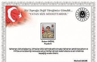 Bakan Akar’dan şehidin yakınlarına baş sağlığı...