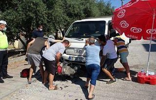 Başındaki kask sayesinde ölümden döndü