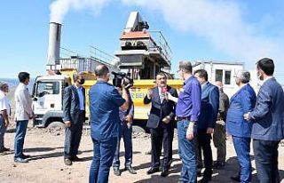 Başkan Gürkan, mobil plent tesisinde inceleme yaptı