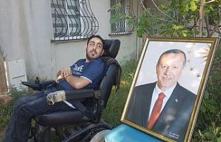 Bedensel engelli Emir’in Erdoğan sevgisi