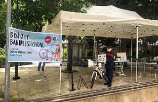 Bisiklet Bakım İstasyonuna gelen çocuklara binlerce...