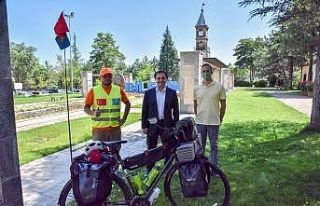 Bisikletiyle 2 bin 500 kilometrelik yol kat edecek