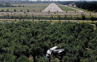 Bursa’da havaalanına inmeye ramak kala armut bahçesine...