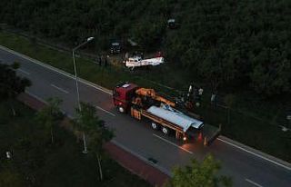 Bursa’da meyve bahçesine mecburi iniş yapan uçağın...