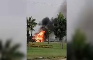 Bursa’da otomobil alev alev yandı