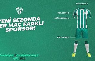Bursaspor Kulübü, her maç için farklı forma reklamları...