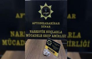 Dinar’da polis düzenlediği operasyonda eroin ele...