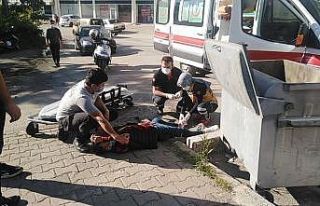 Direksiyon hakimiyetini kaybeden kurye yaralandı