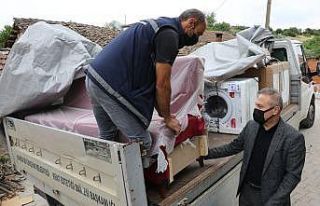 Evi yanan ailelere destek