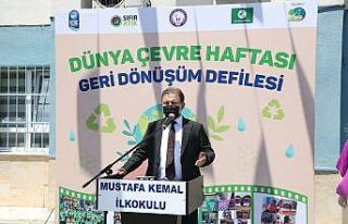 Eyüpsultanlı öğrencilerden geri dönüşüm defilesi