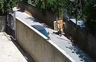 Güpegündüz demir kapı hırsızlığı kamerada