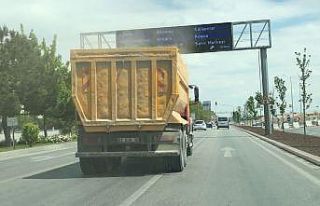 Hafriyat kamyonu sürücülere zor anlar yaşattı