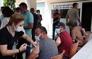 Havza Belediyesi’nde personel aşılandı